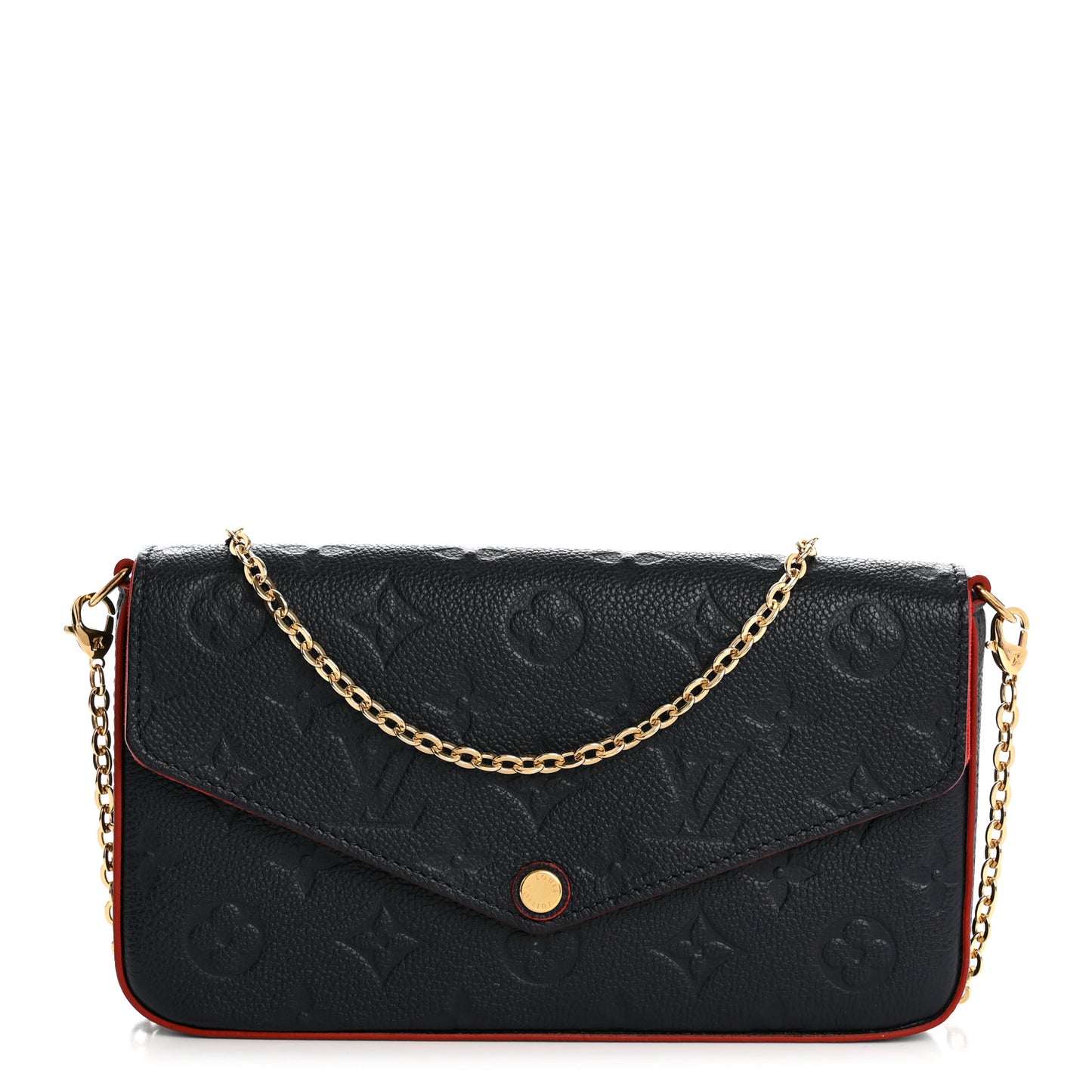 Empreinte Pochette Felicie Chain Wallet Marine Rouge