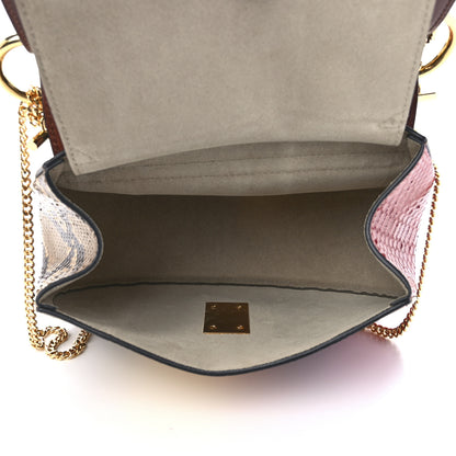 Chloe Snakeskin Drew Shoulder Bag Brown Multicolor 5 of 14