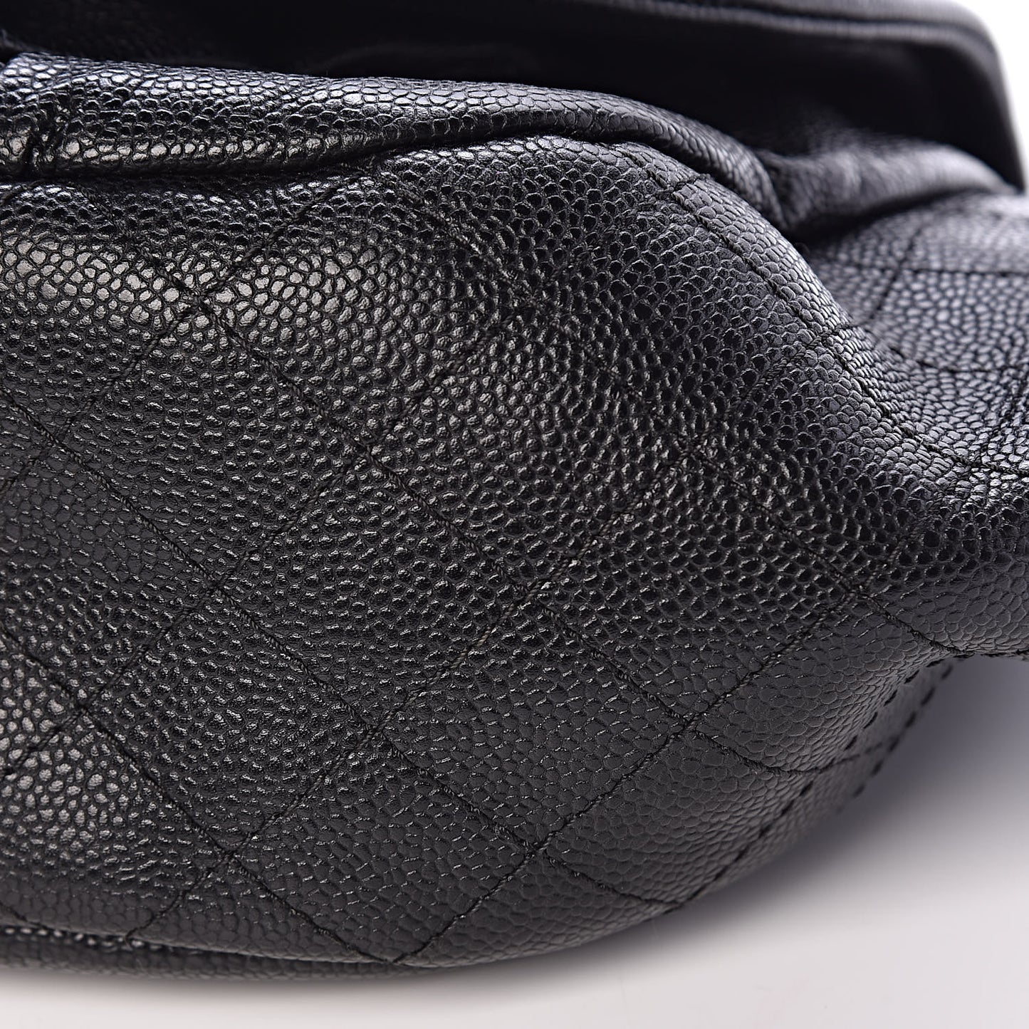 Caviar Half Moon Large Flap Black