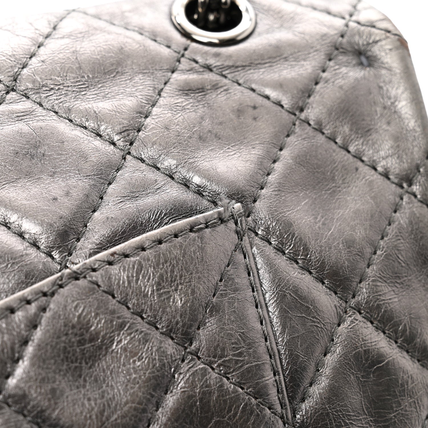 Chanel Metallic Aged Calfskin Quilted 2.55 Reissue 227 Flap Dark Silver 14 of 16