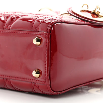 Christian Dior Patent Cannage Mini Lady Dior Red 9 of 10