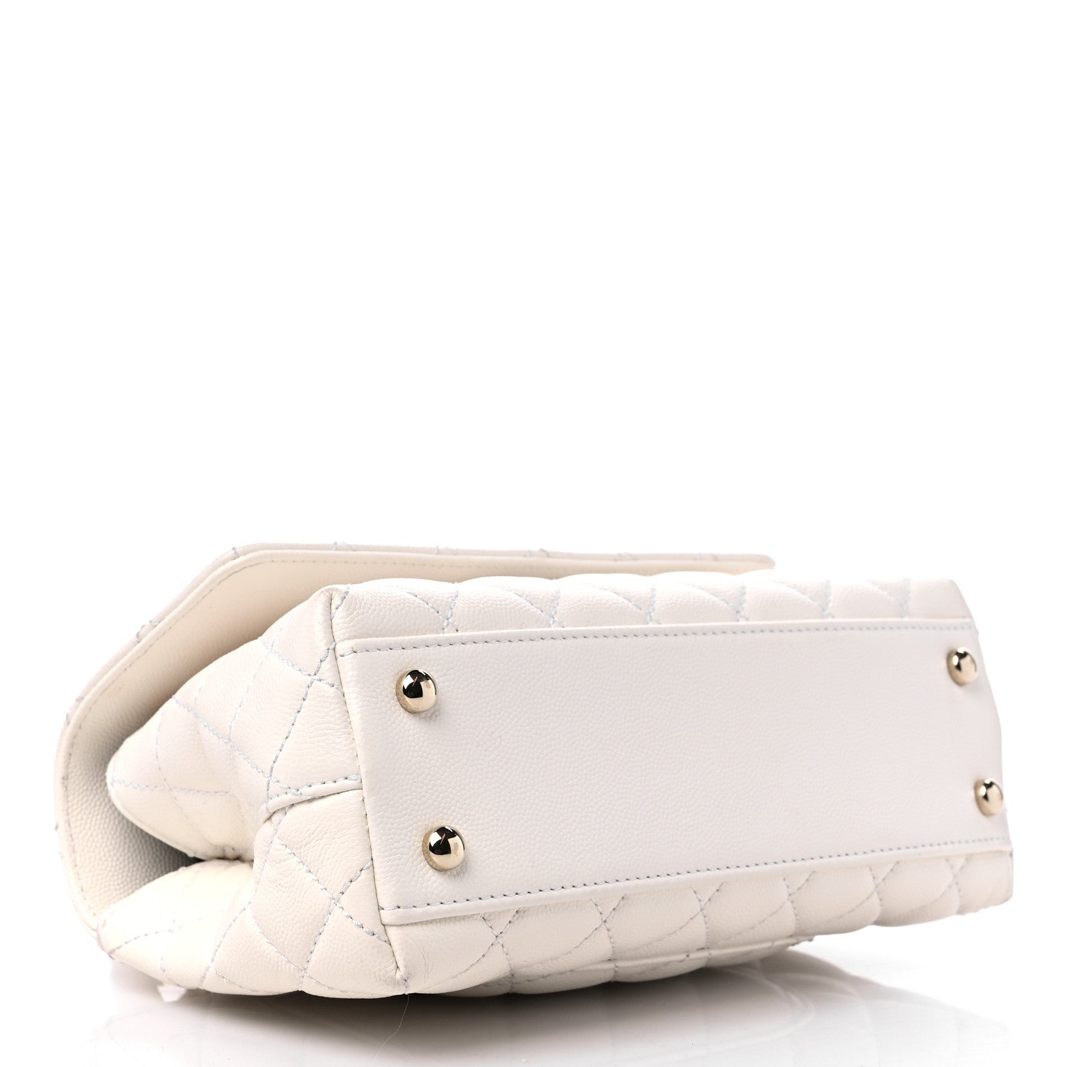 Chanel Caviar Quilted Mini Coco Handle Flap White 3 of 10