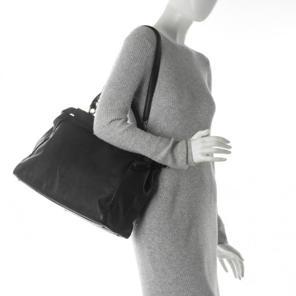 Fendi Goatskin Zucca Large Peekaboo Iconic Satchel Black Tobacco 2 of 7