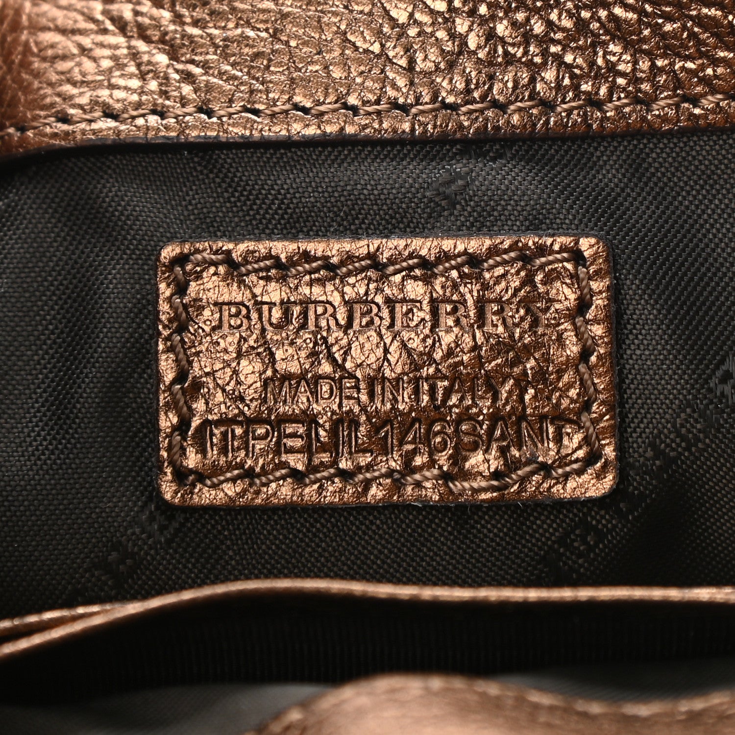 Burberry Metallic Suede Haymarket Check Mini Berkeley Crossbody Antique Gold 6 of 9