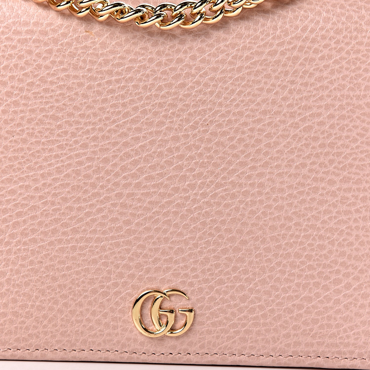 Gucci Dollar Calfskin Mini GG Marmont Chain Wallet Perfect Pink 7 of 10