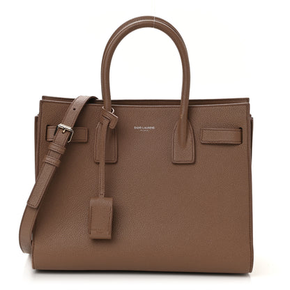 Saint Laurent Grained Calfskin Baby Sac De Jour Taupe 1 of 8
