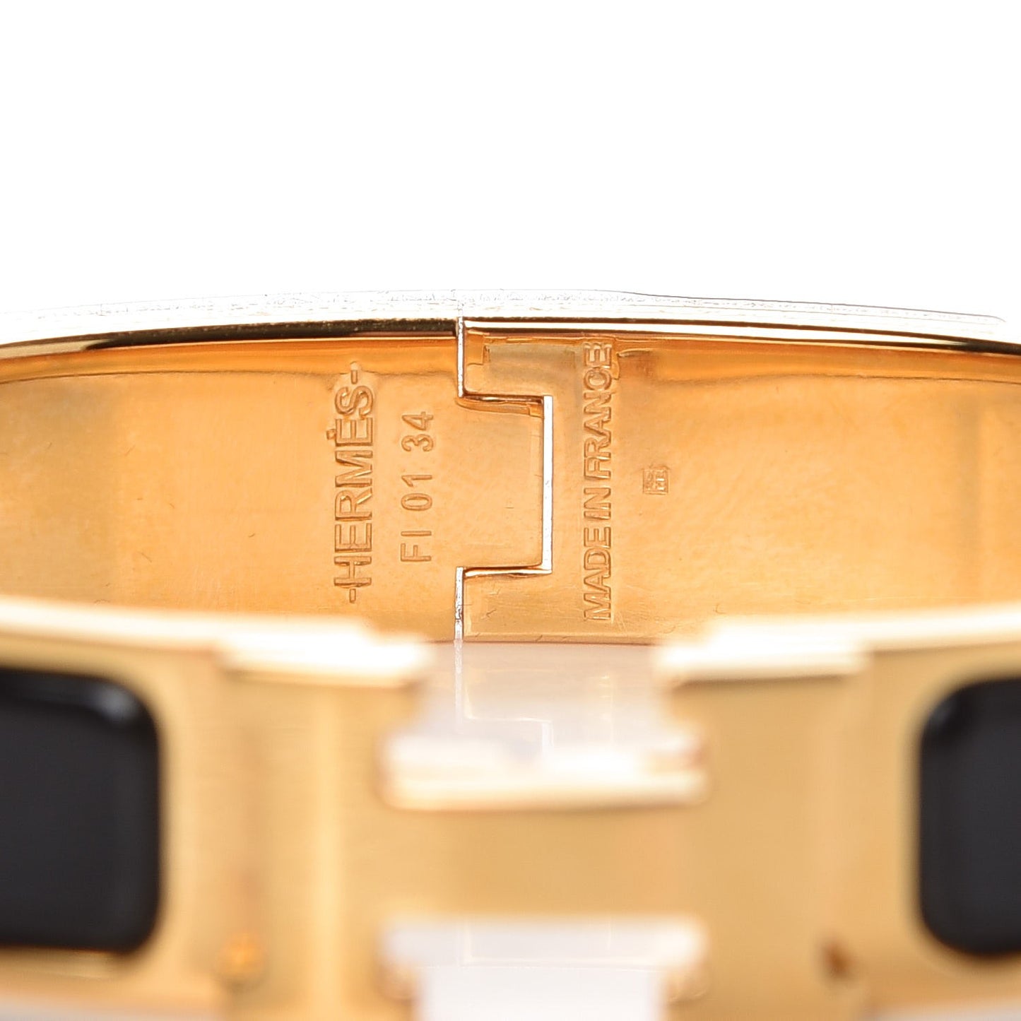 Enamel Narrow Clic Clac H Bracelet PM Black