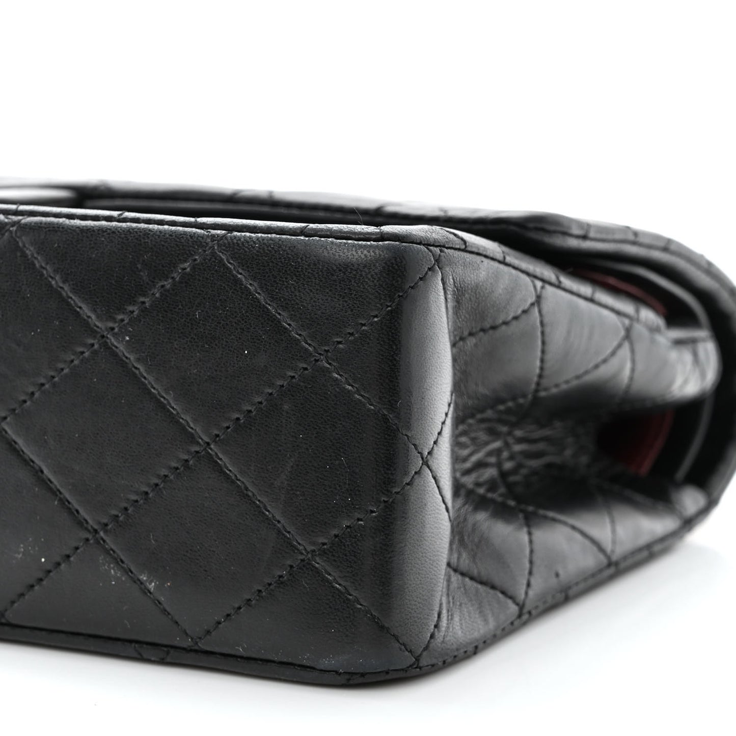Lambskin Quilted Medium Double Flap Black