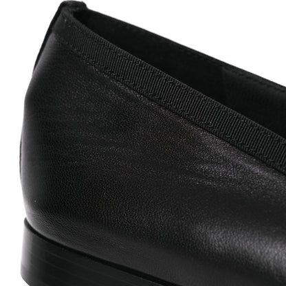 Chanel Goatskin Cap Toe Bow CC Ballerina Flats 38.5 Black 11 of 12