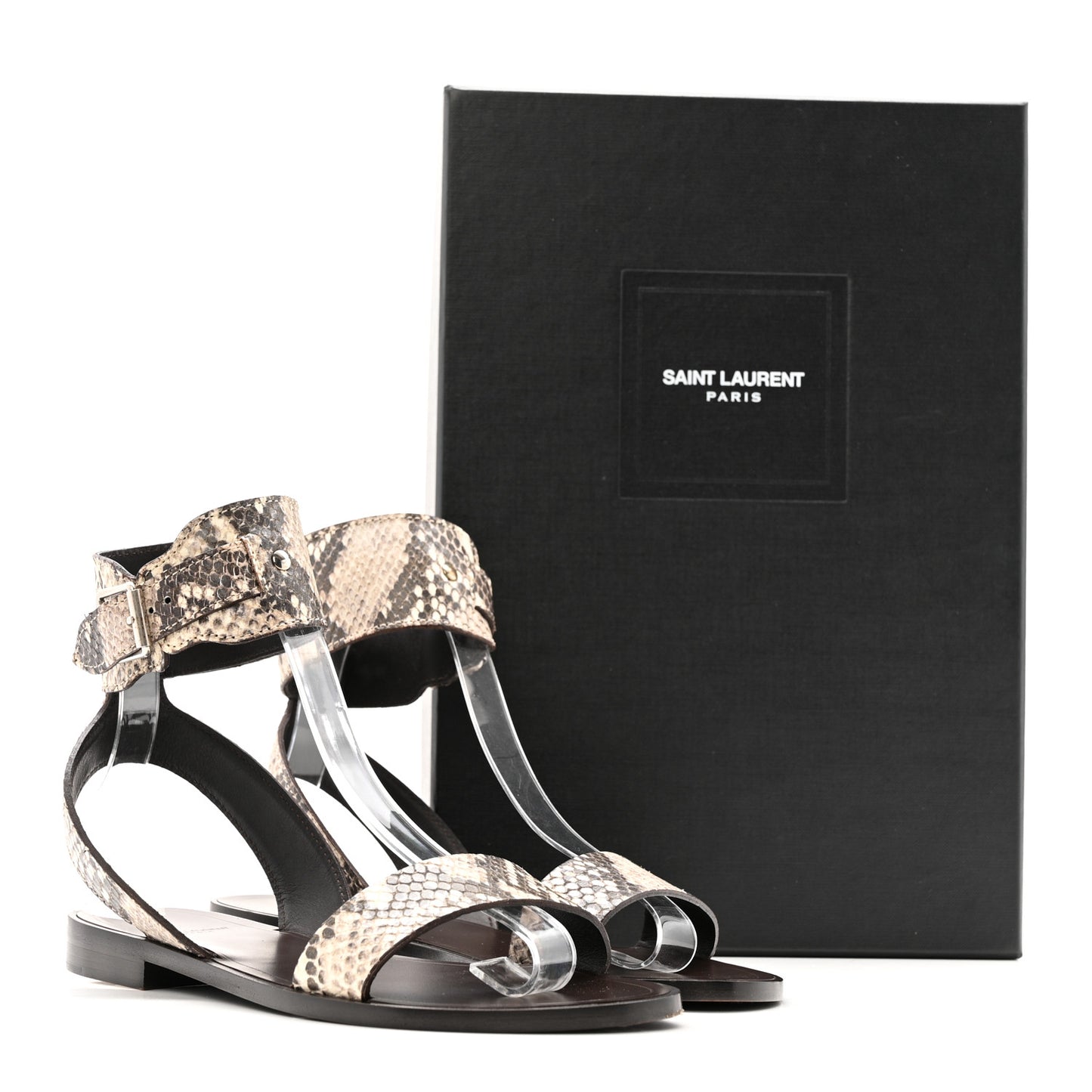 Snakeskin Ankle Strap Sandals 36.5 Roccia