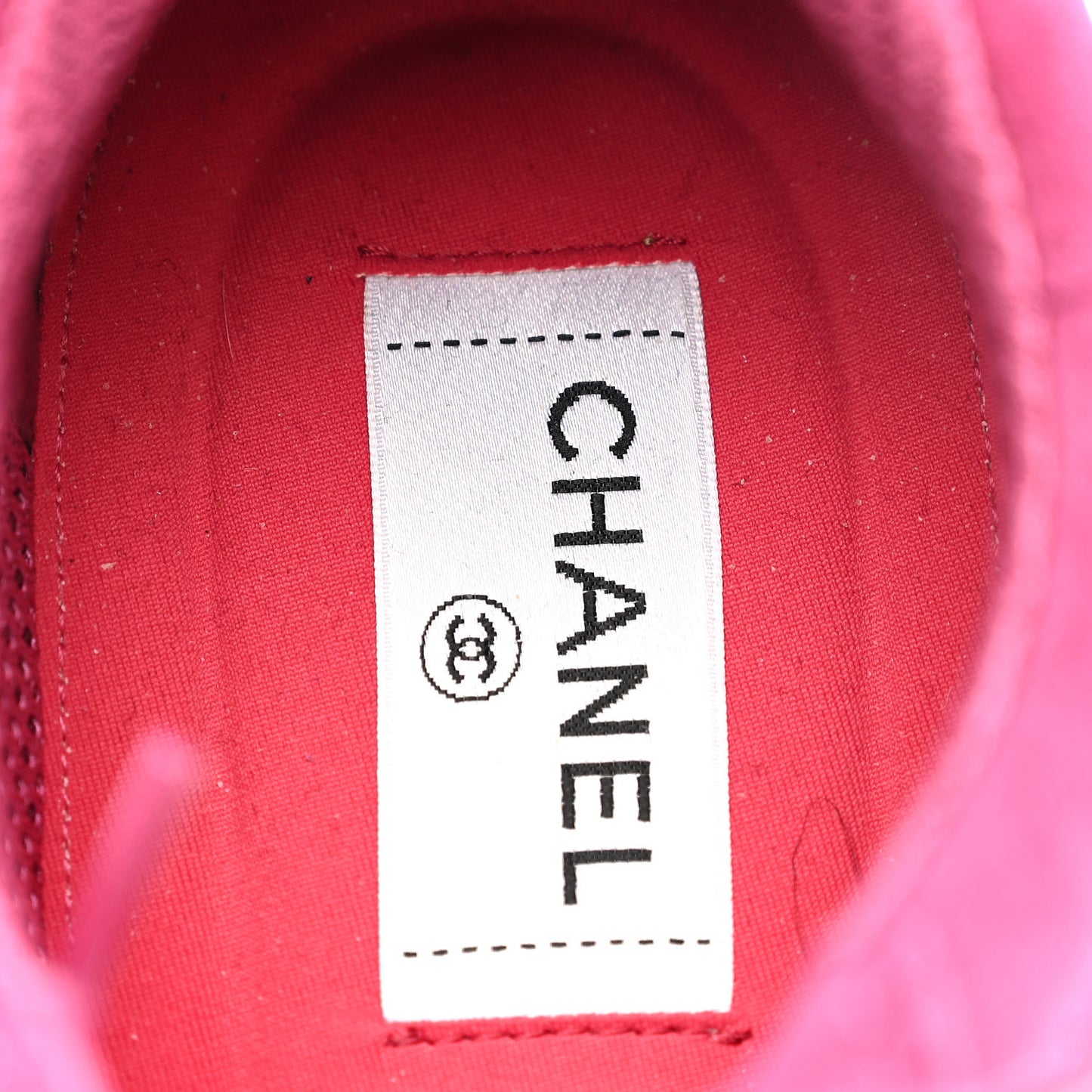 Suede Calfskin Logo Sneakers 41 Dark Pink
