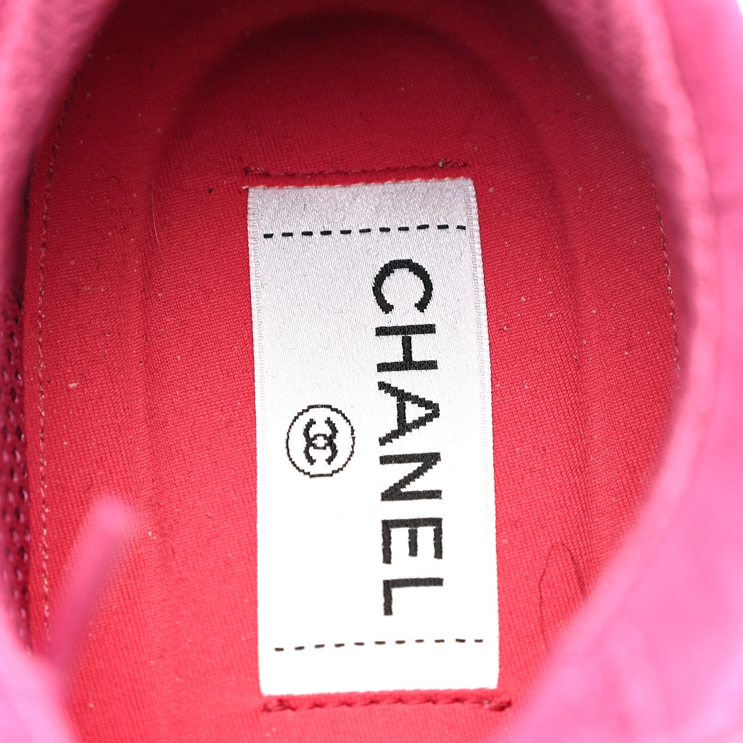 Chanel Suede Calfskin Logo Sneakers 41 Dark Pink 7 of 8