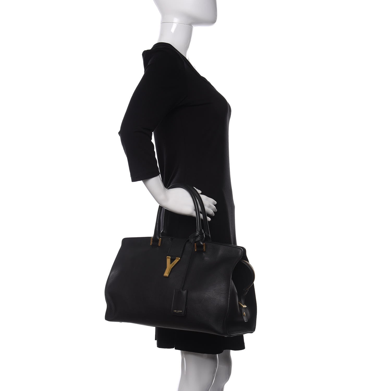 Saint Laurent Smooth Calfskin Medium Y Ligne Cabas Black 2 of 10