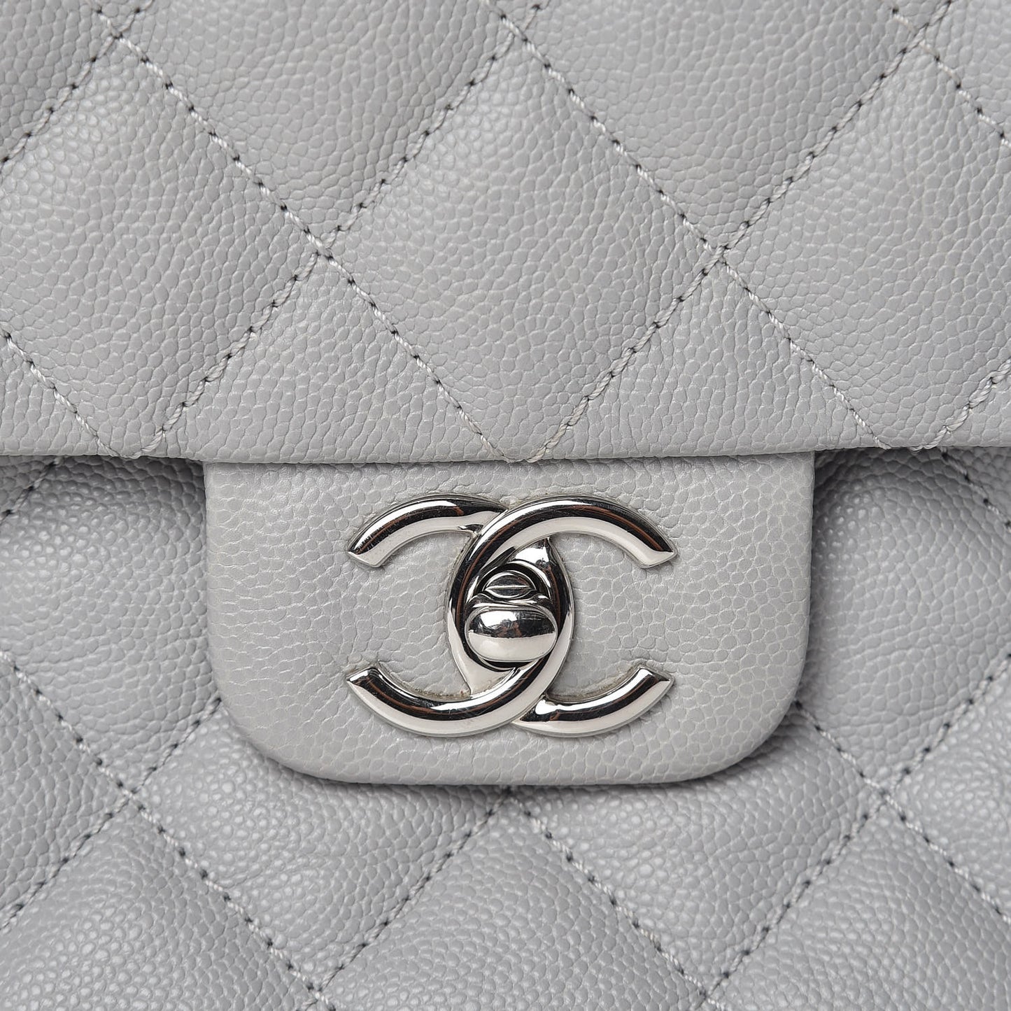 Caviar Quilted Large Urban Companion Flap Grey