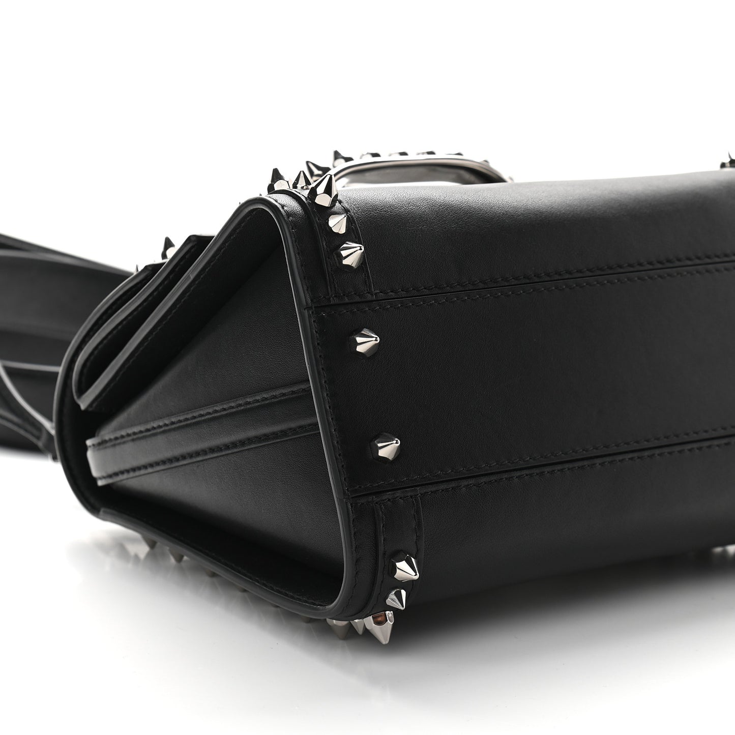 Calfskin Studded The Small Story Bag Black
