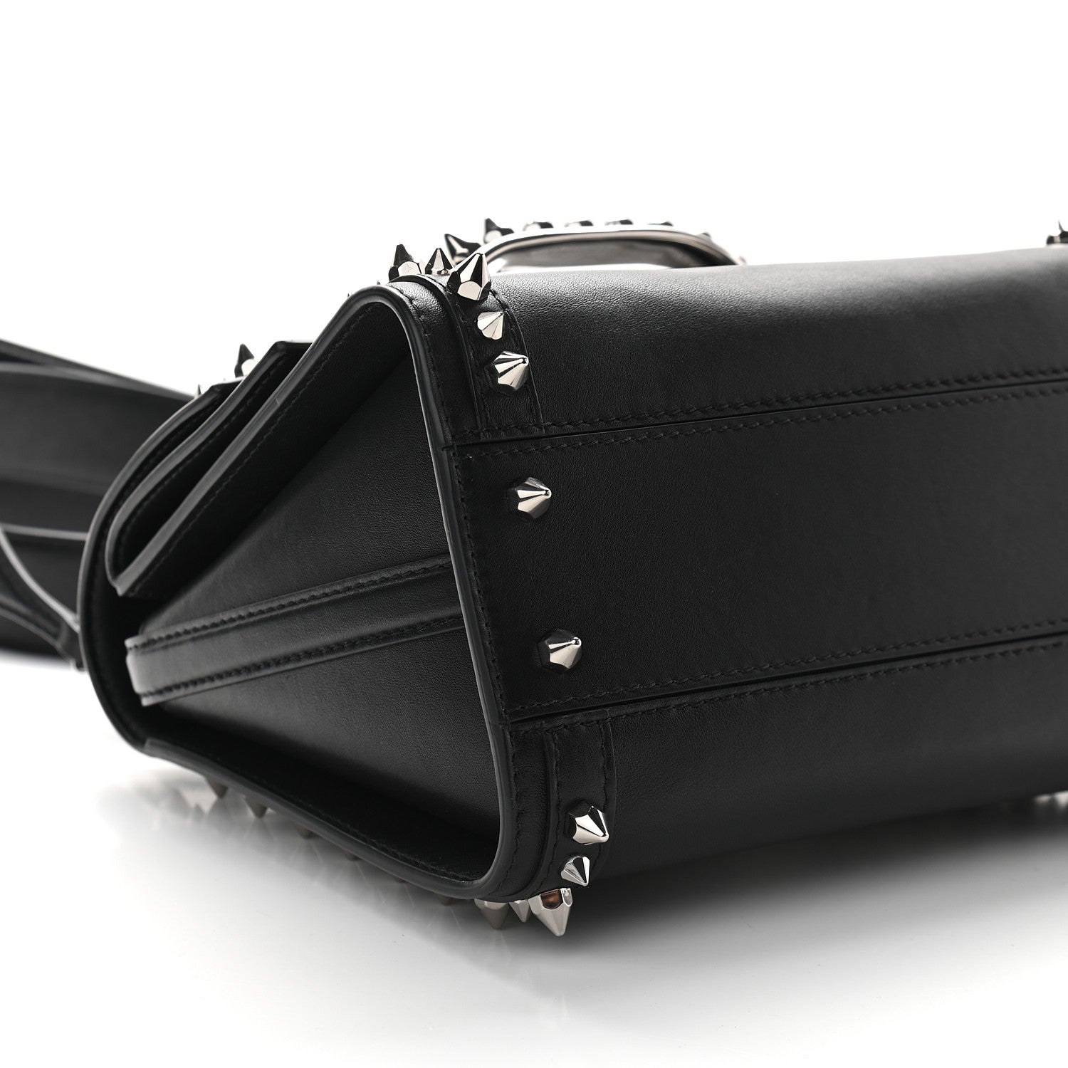 Alexander McQueen Calfskin Studded The Small Story Bag Black 7 of 8