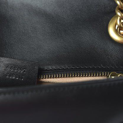 Gucci Calfskin Matelasse Small GG Marmont Shoulder Bag Black 9 of 11
