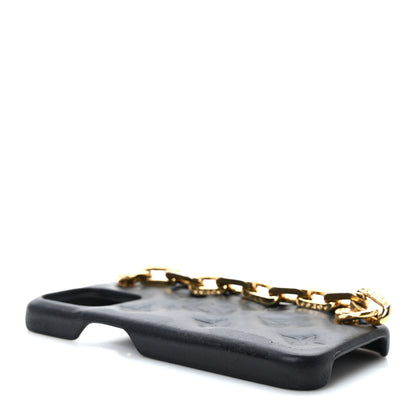 Louis Vuitton Lambskin Embossed Monogram Coussin iPhone 13 Pro Bumper Black 4 of 8