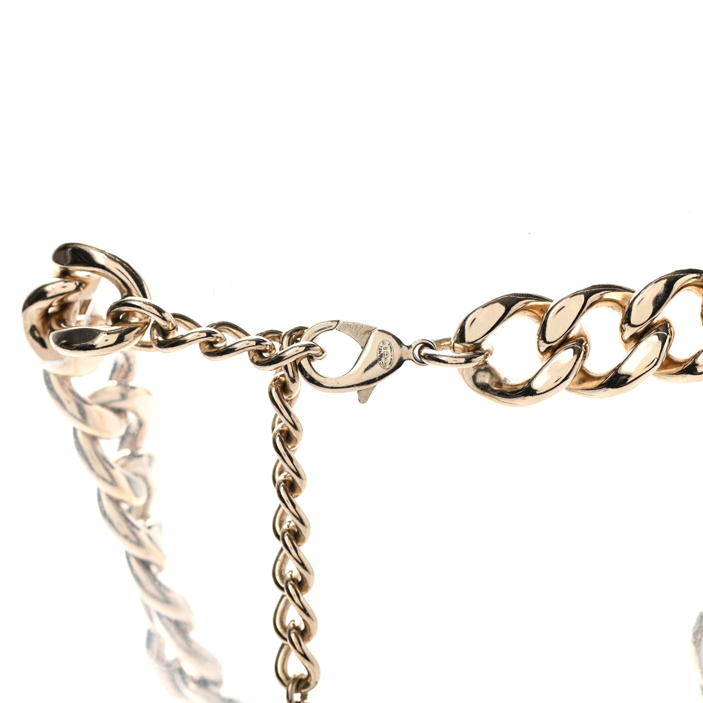 Crystal CC Chain Link Choker Necklace Gold