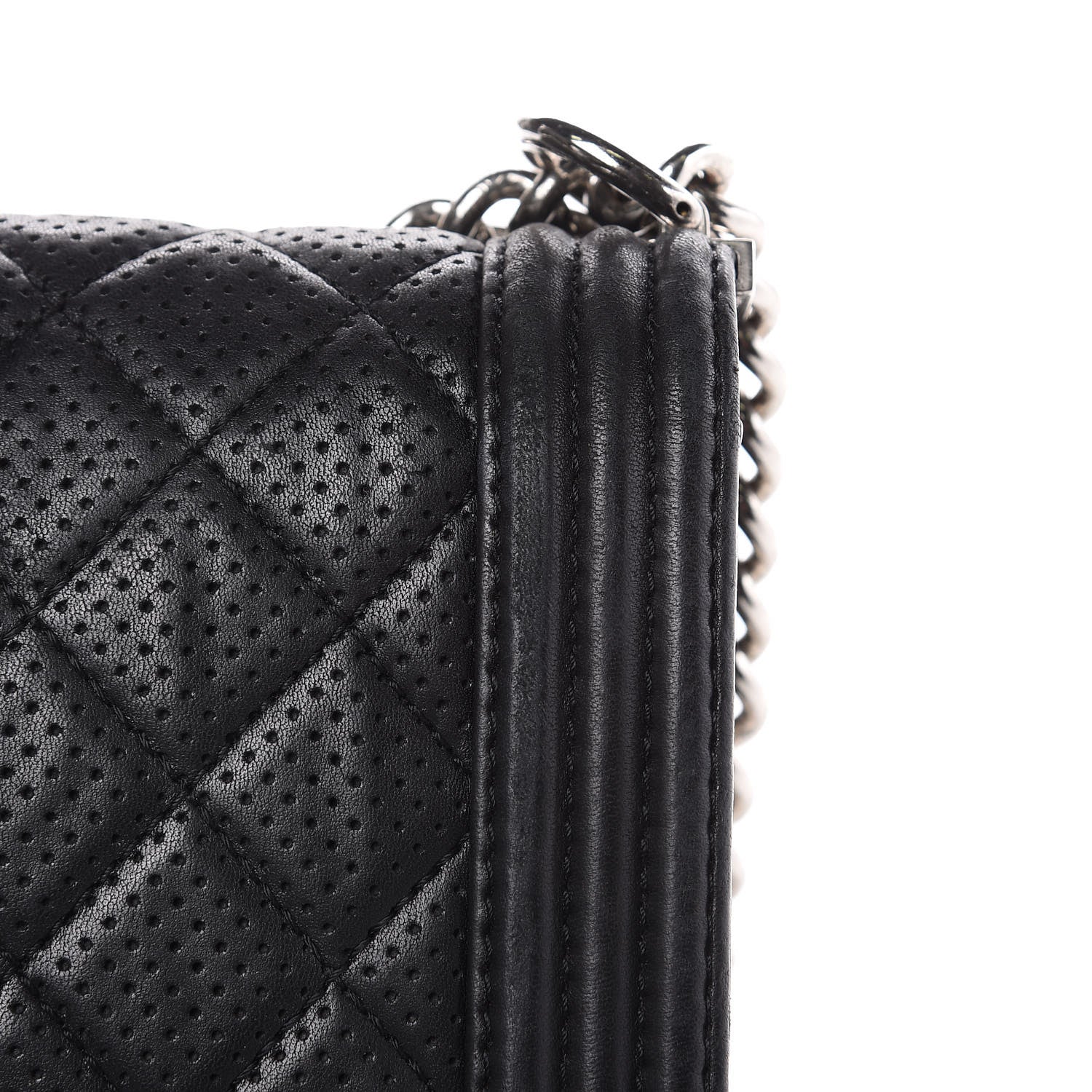 Chanel Perforated Lambskin Quilted New Medium Boy Flap Black 15 of 24