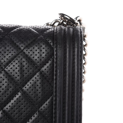 Chanel Perforated Lambskin Quilted New Medium Boy Flap Black 15 of 24