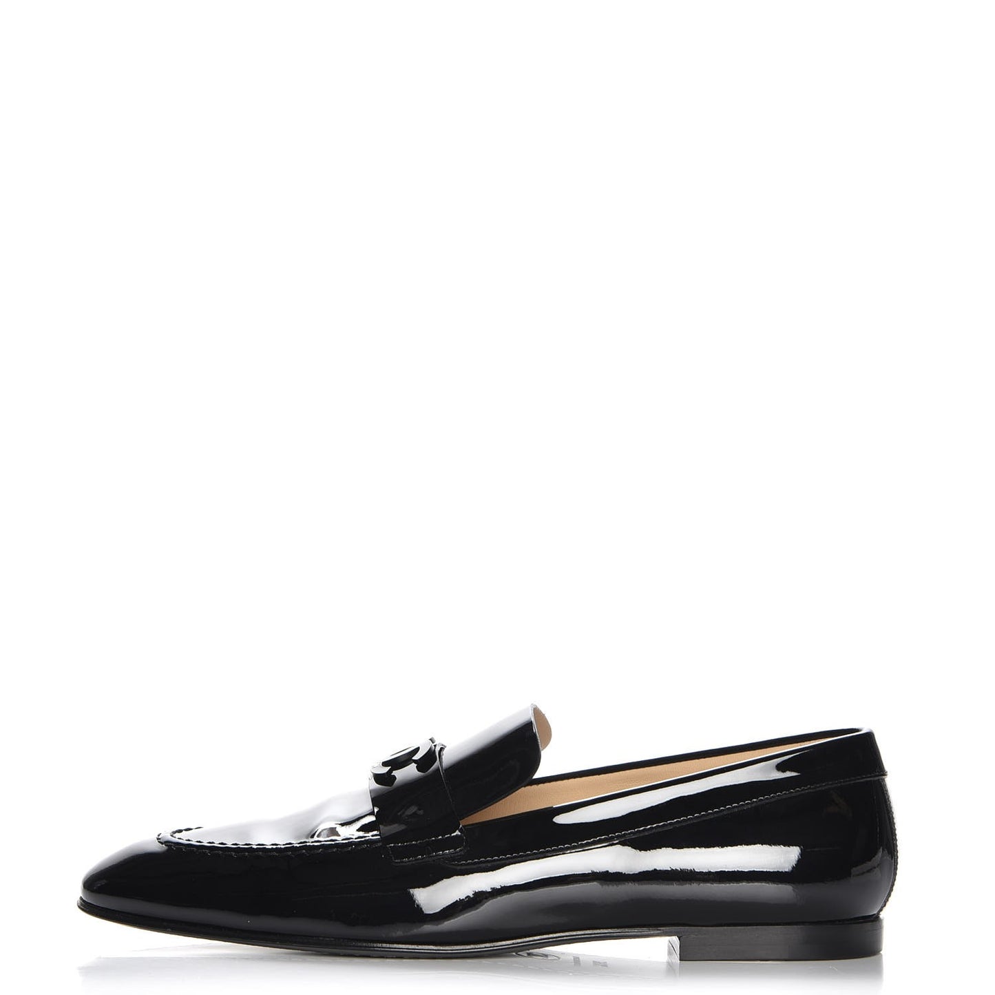 Patent Calfskin CC Loafers 39.5 Black