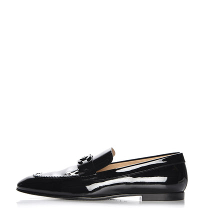 Chanel Patent Calfskin CC Loafers 39.5 Black 1 of 9