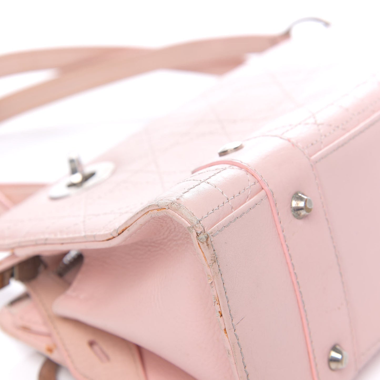 Calfskin Cannage Stitched East West Lady Dior Rose Clair