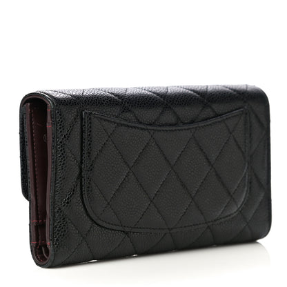 Chanel Caviar Quilted Long Flap Wallet Black 3 of 19