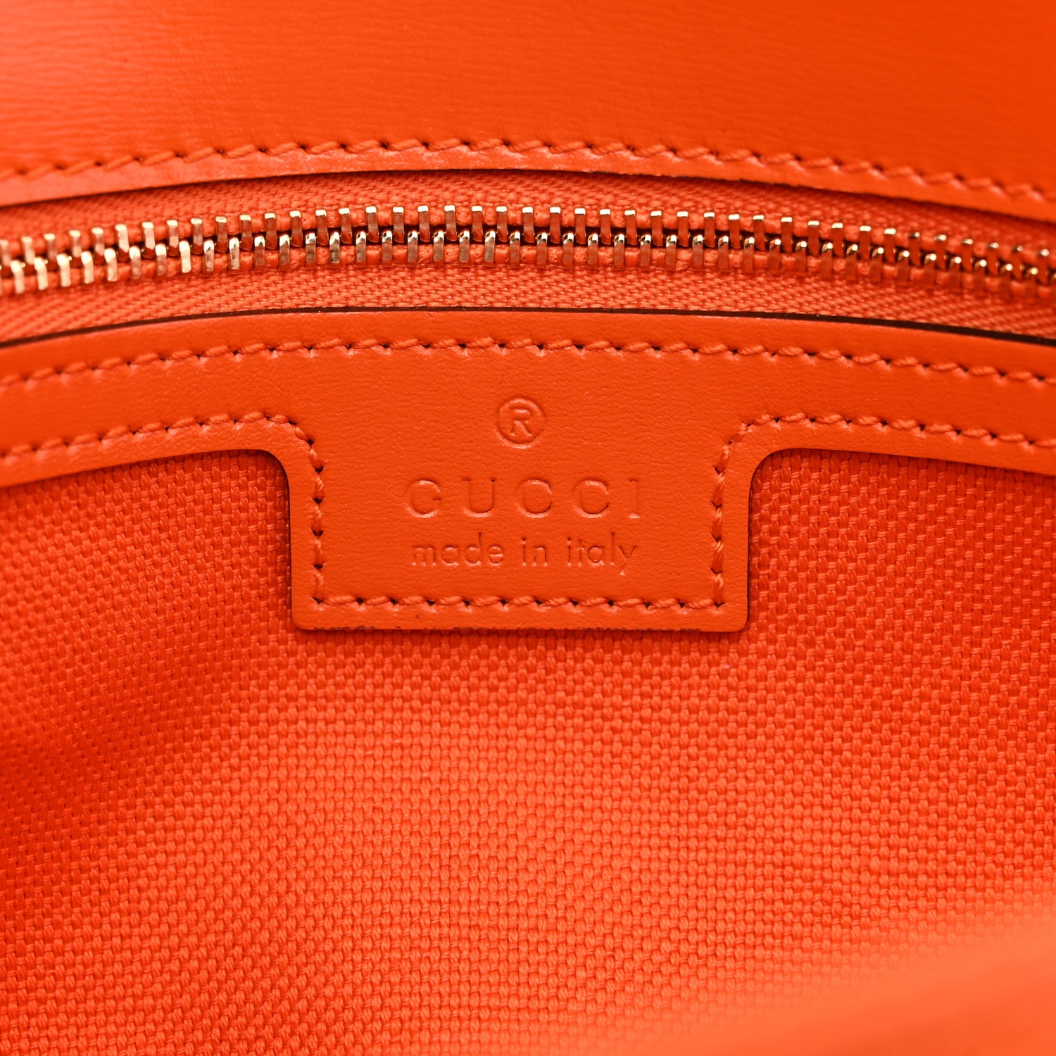 Gucci GG Monogram Textured Dollar Calfskin Small Luce Shoulder Bag Orange 6 of 10