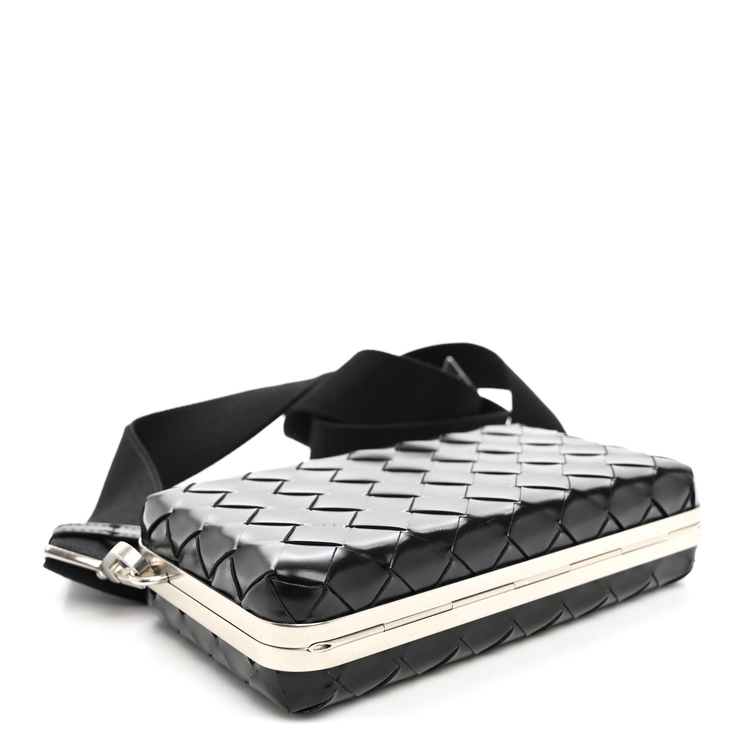 Bottega Veneta Spazzolato Intrecciato Mens Crossbody Messenger Case Black 4 of 9