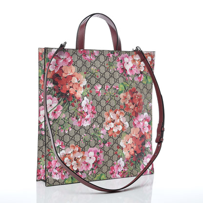 Gucci Soft GG Supreme Monogram Blooms Vertical Tote Beige Multicolor Dry Rose 3 of 10