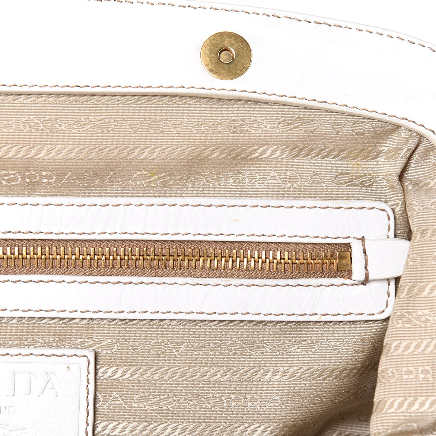 Goatskin Woven Frame Satchel Bianco
