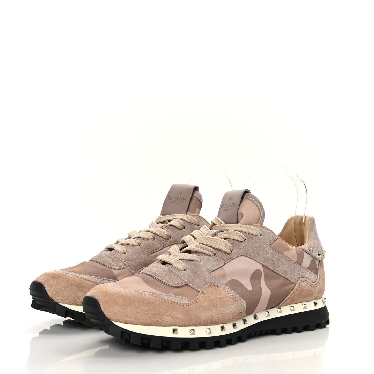 Suede Nylon Camouflage Womens Soul Rockstud Sneakers 41 Multicolor