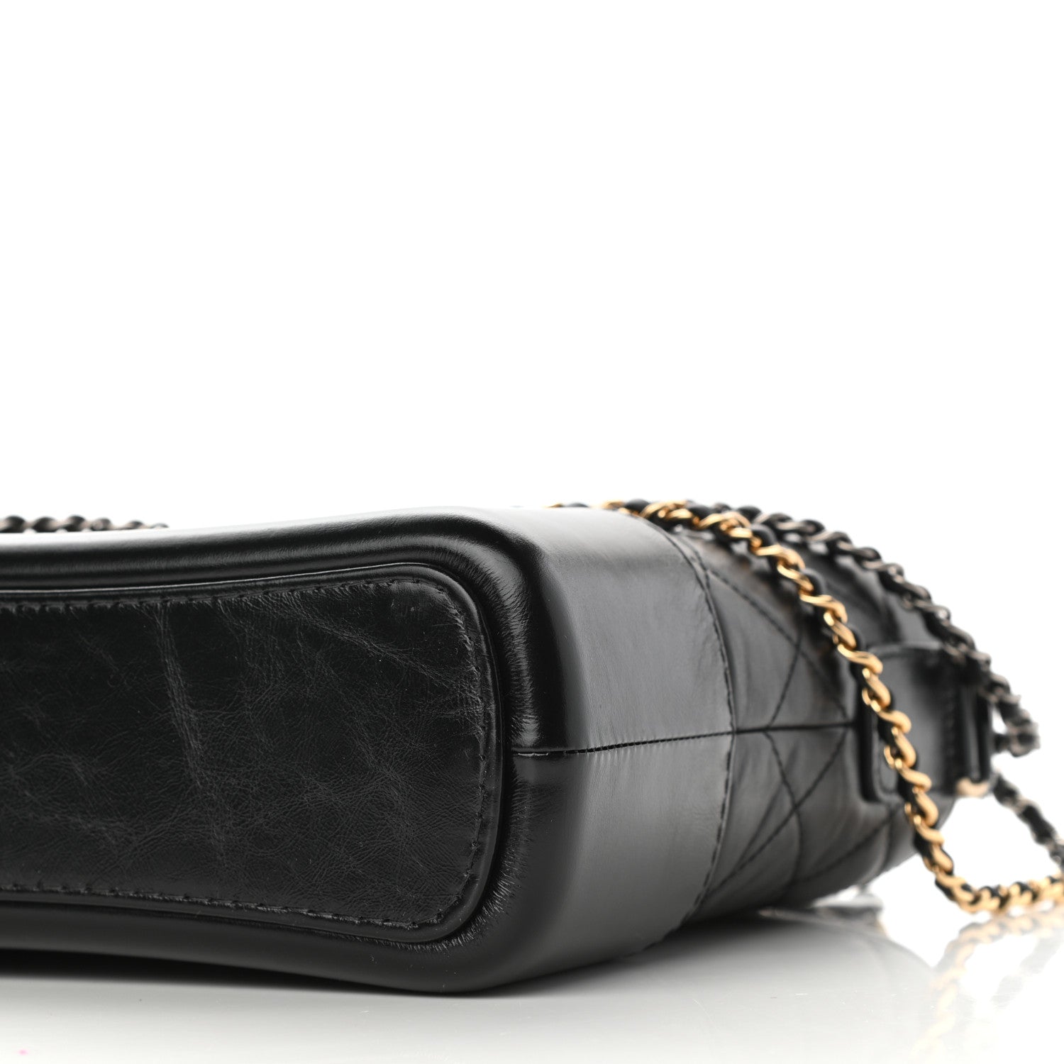 Chanel Aged Smooth Calfskin Quilted Medium Gabrielle Logo Hobo Black 10 of 10