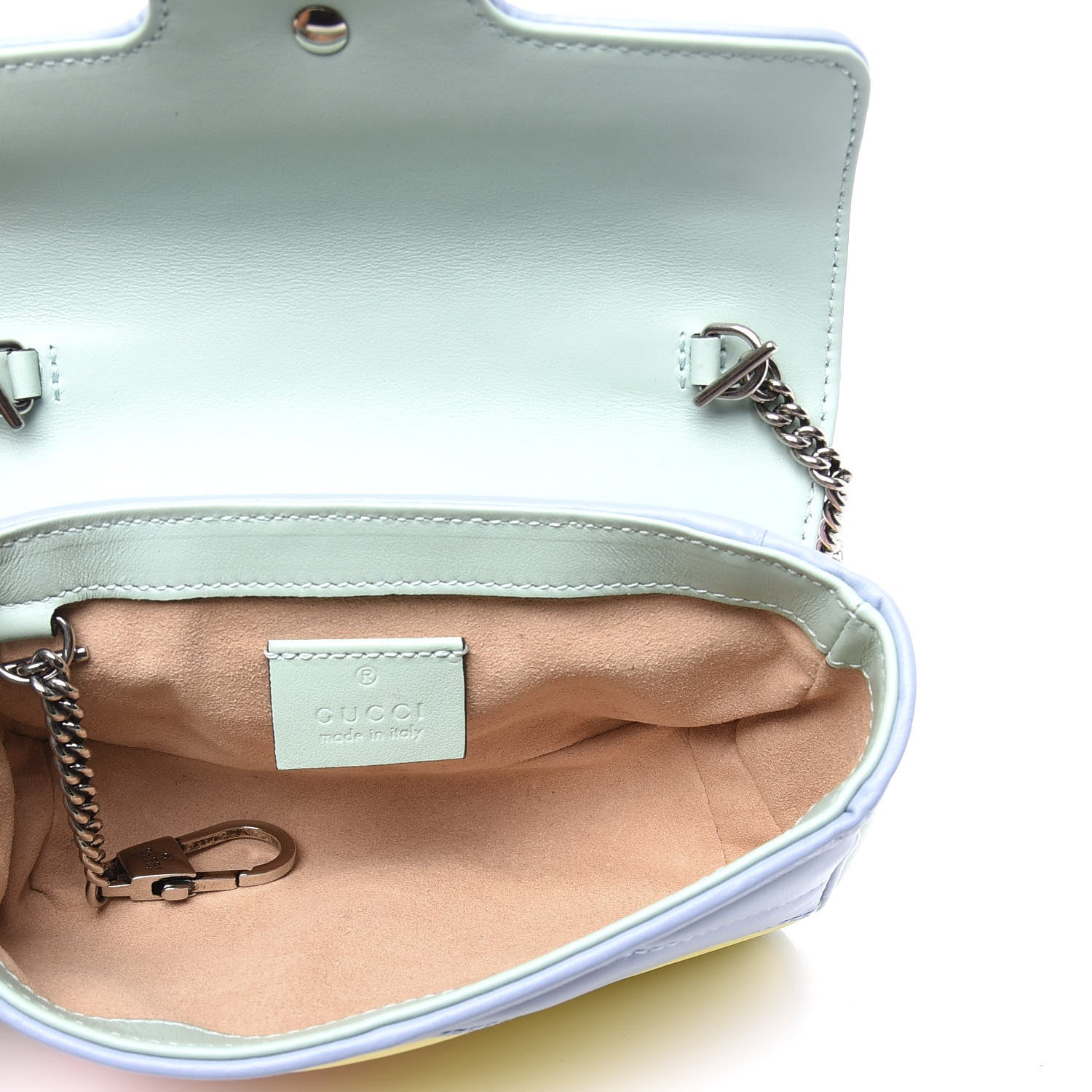 Gucci Calfskin Matelasse Diagonal Super Mini GG Marmont Shoulder Bag Multicolor Pastel 4 of 9