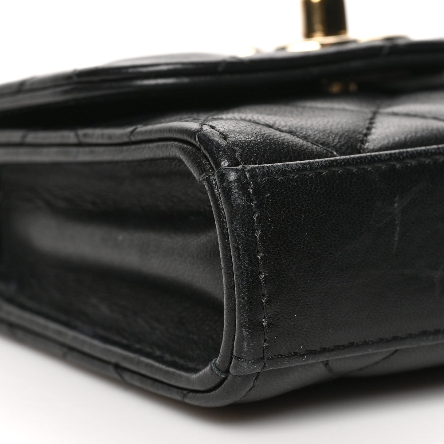 Lambskin Quilted Mini Trendy CC Chain Wallet Black