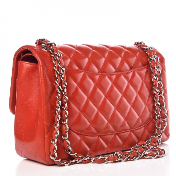 Chanel Lambskin Quilted Jumbo Double Flap Red 4 of 15