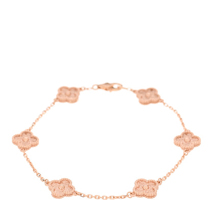 Van Cleef & Arpels 18K Rose Gold 6 Motifs Sweet Alhambra Bracelet 1 of 3