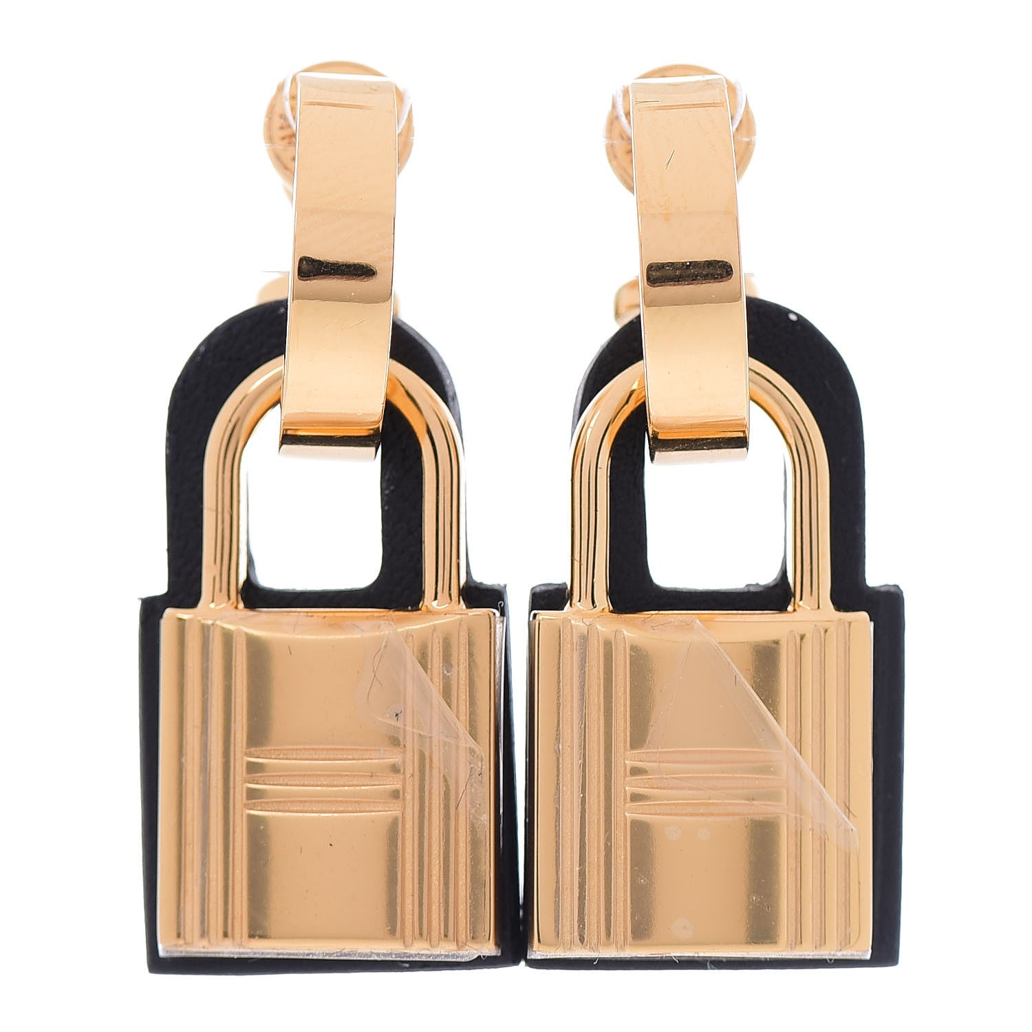 Hermes Gold Swift O'Kelly Earrings Black 1 of 5
