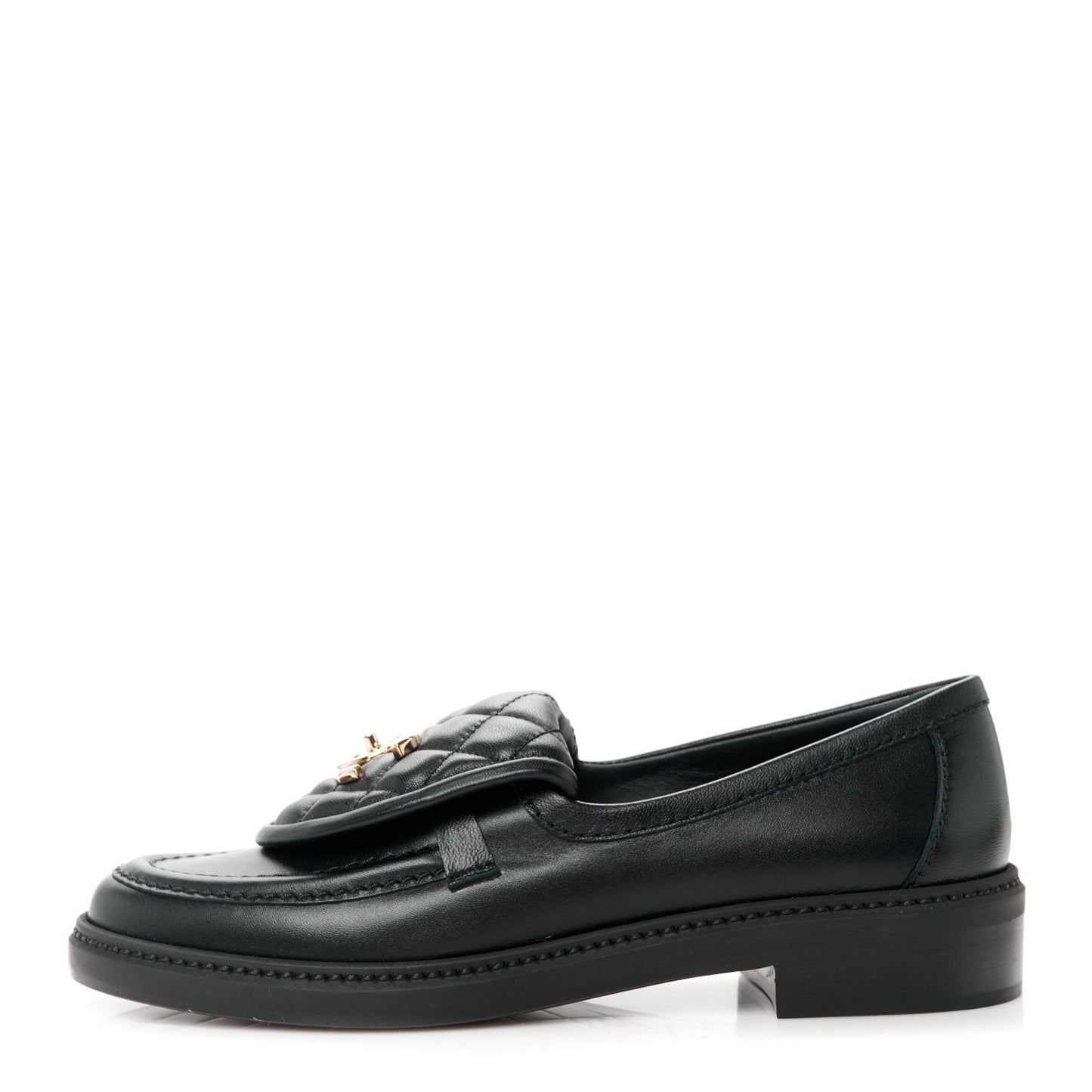 Lambskin Quilted CC Turnlock Loafers 37 Black