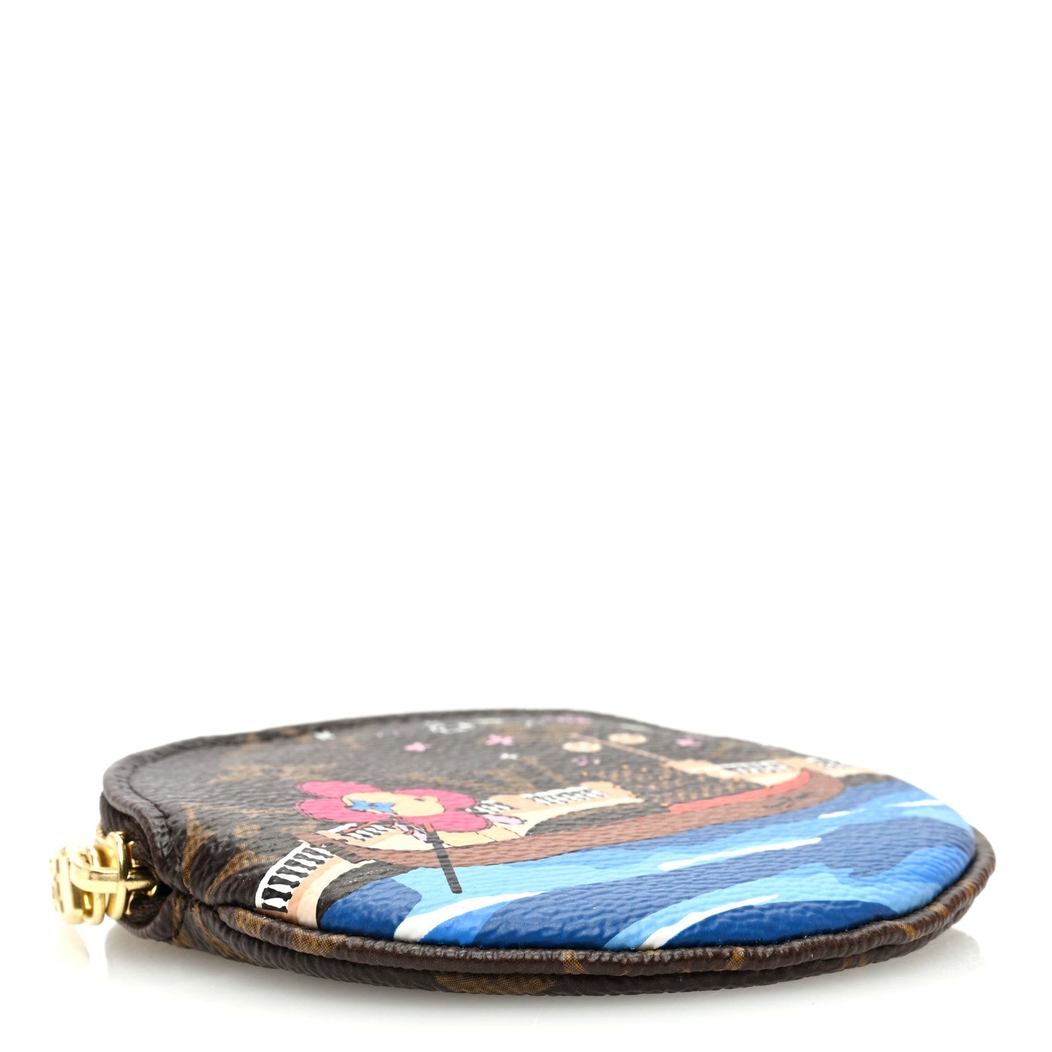 Louis Vuitton Monogram 2019 Christmas Animation Round Coin Purse Blue 4 of 7
