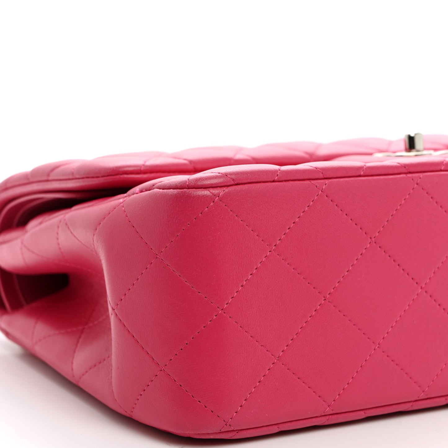 Lambskin Quilted Jumbo Double Flap Dark Pink