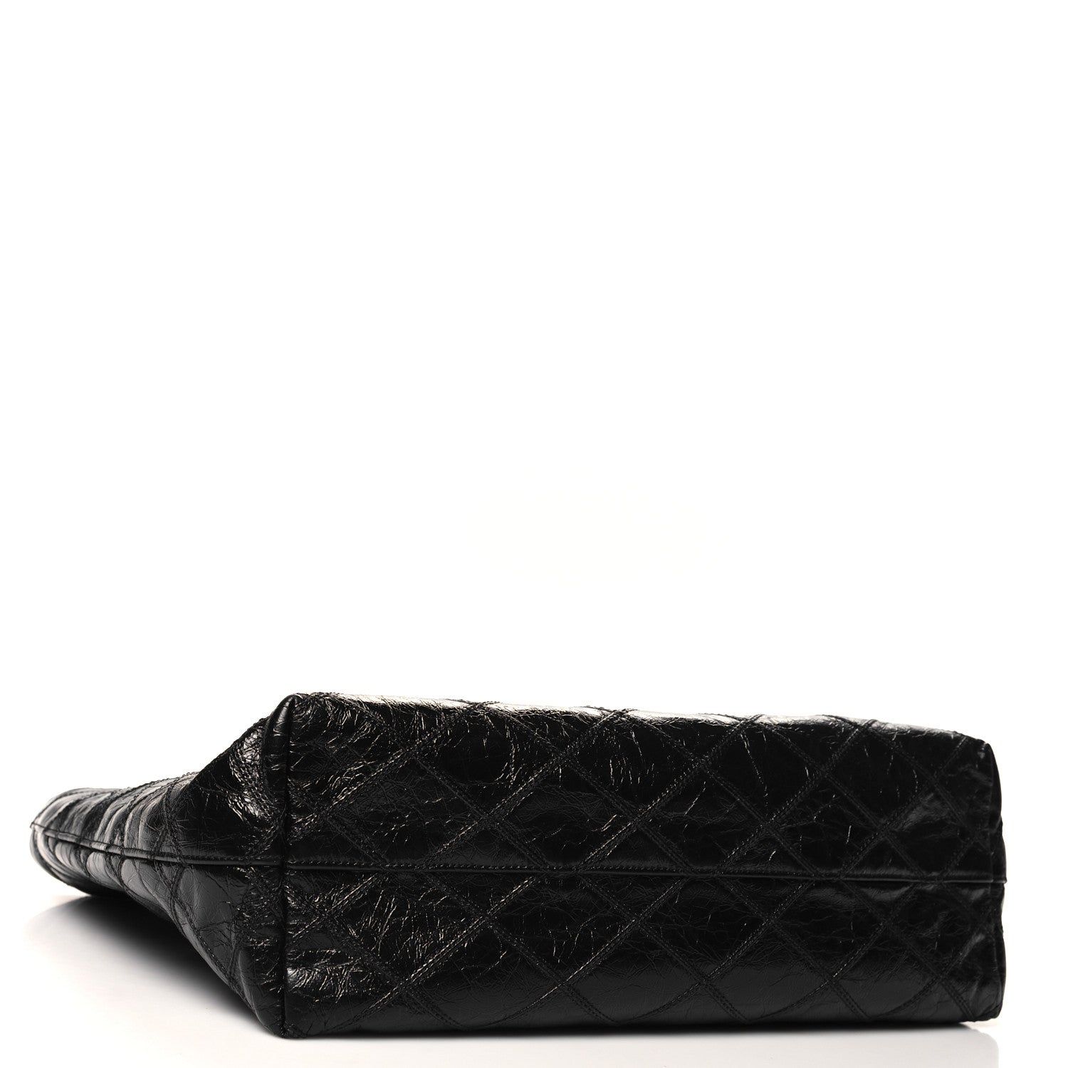 Saint Laurent Crinkled Calfskin Quilted East West Shopping Tote Black 4 of 10