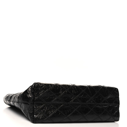 Saint Laurent Crinkled Calfskin Quilted East West Shopping Tote Black 4 of 10