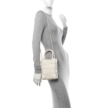 Bottega Veneta Lambskin Maxi Intrecciato Mini North South Cassette Tote White 2 of 10
