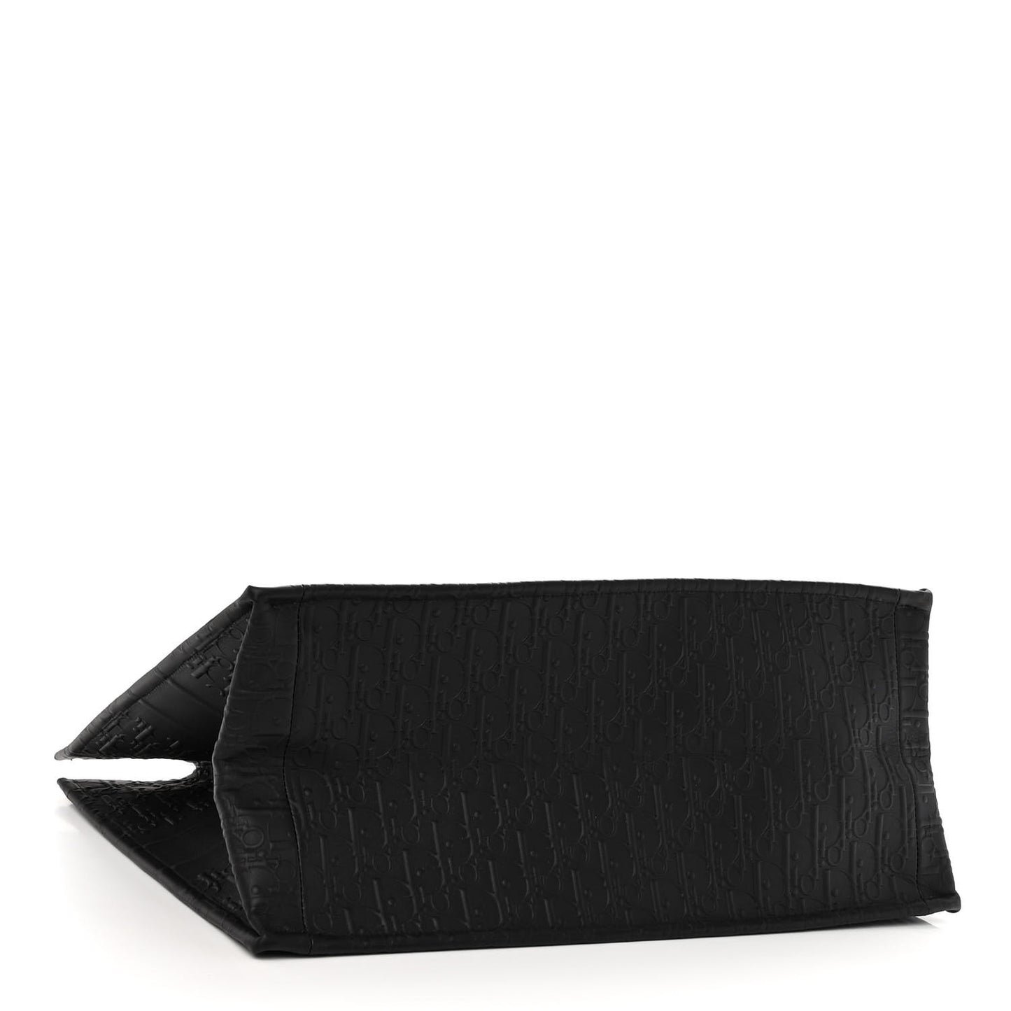 Oblique Calfskin Embossed Large Book Tote Black