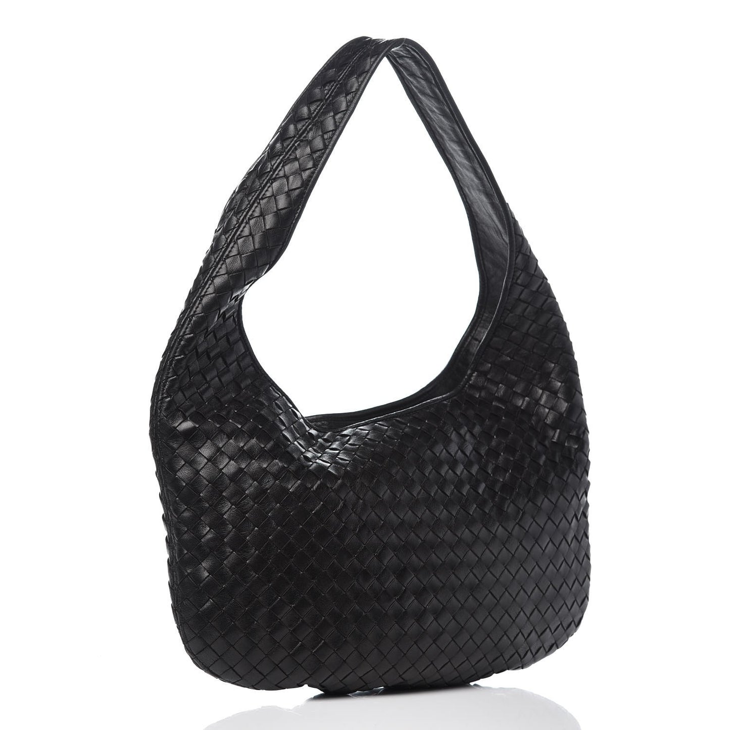 Nappa Intrecciato Small Veneta Hobo Black