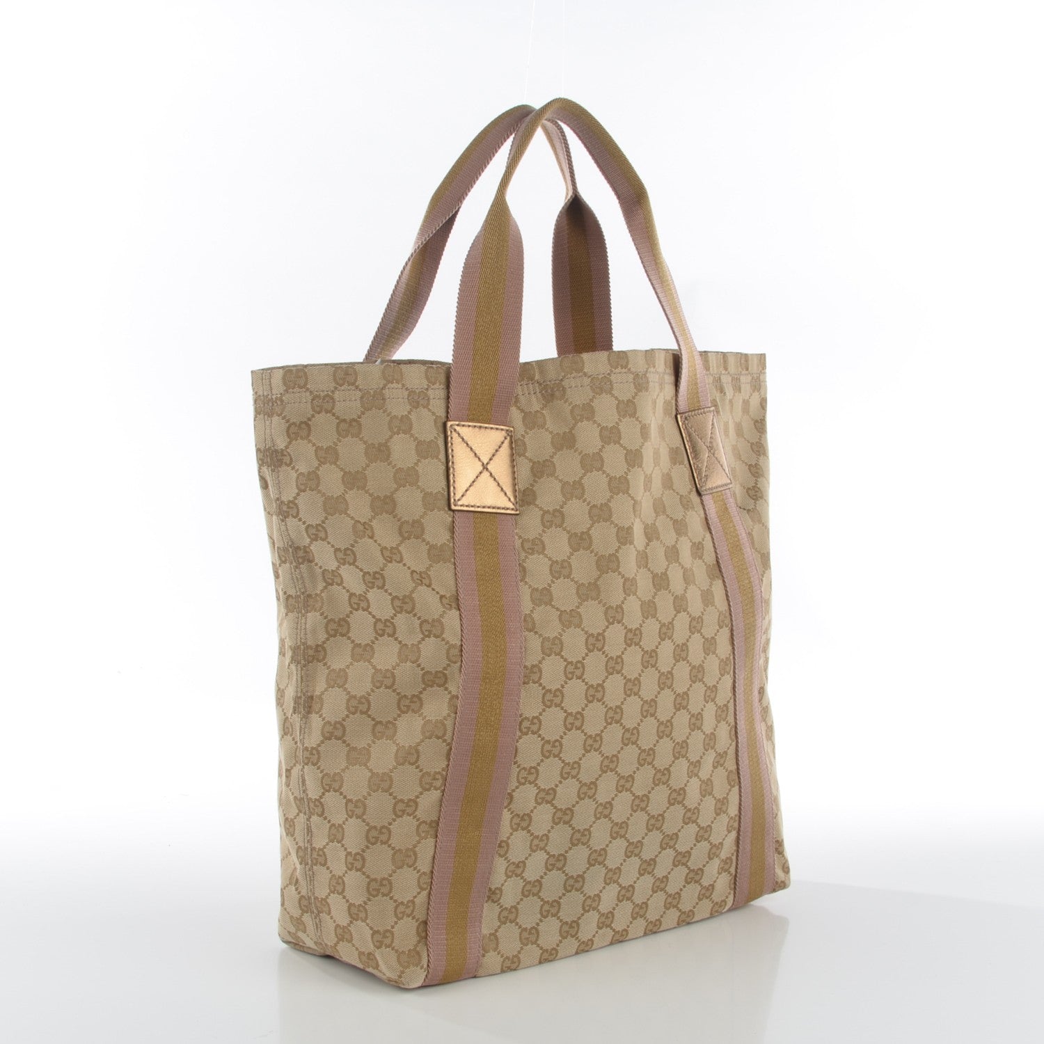 Gucci Monogram Medium Web Tote Pink Gold 3 of 7