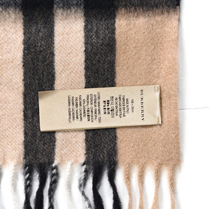 Burberry Cashmere Giant Check EKD Fringe Scarf Camel Multicolor 3 of 4